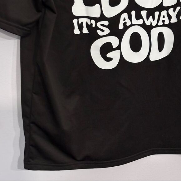 Manfinity | Men’s Black “It’s never luck. It’s always God” Faith T-shirt Size L - Picture 6 of 12